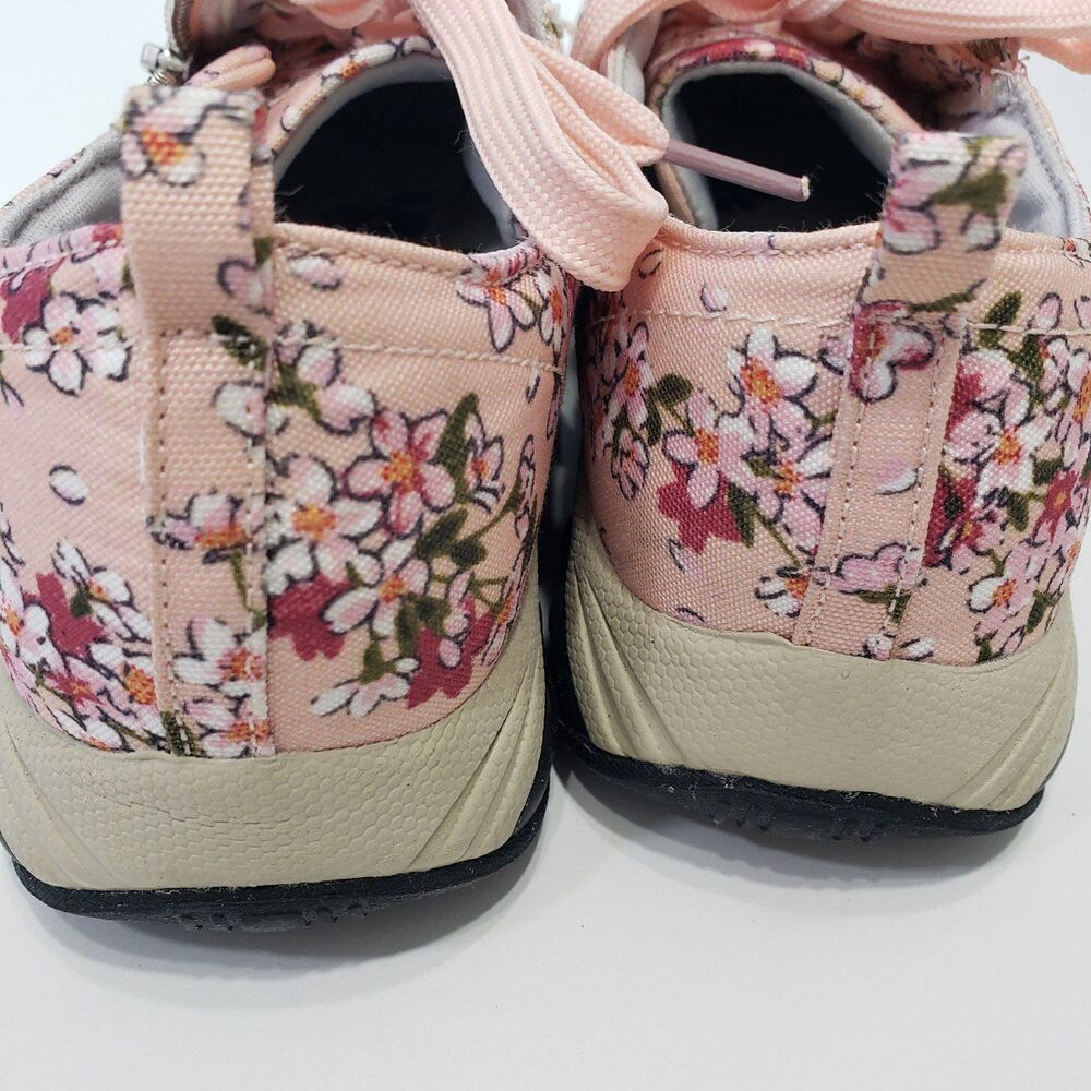 Therafit Floral Athletic Shoes Size 8 Women Pink Zip Cute Comfort - Picture 8 of 9